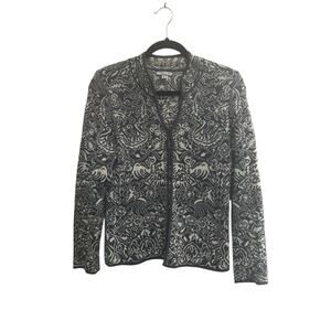 Peruvian Connection Small Petite 100% PIMA Cotton Gray Cardigan Sweater #6125